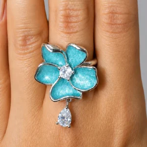 Blue flower ring