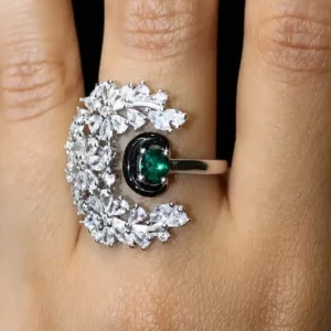 Flower CZ stone ring