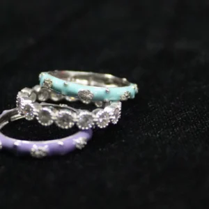 Coloured Enamel 3 Set Ring