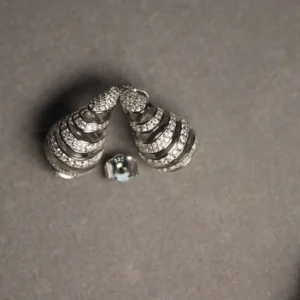 CZ Stripe horn Studs