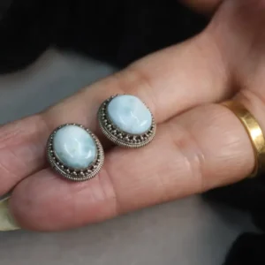 Larimar Stone Studs