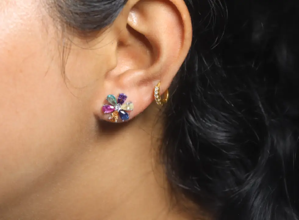 Multicolour Flower Stud - Image 2