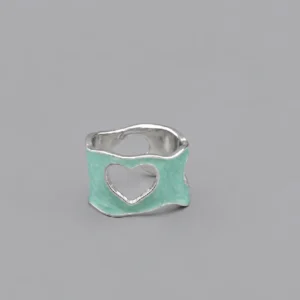 Powder blue heart ring