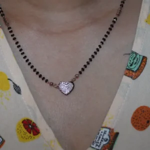 Rose gold heart shaped mangalsutra