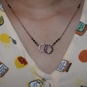 Rose gold sun-moon mangalsutra